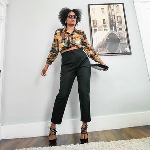 Cropped Cotton Pants, L
